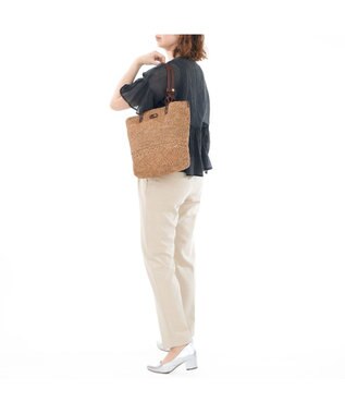 IBIZA ラフィア　セミショルダーバッグ 濃茶