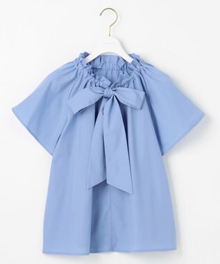 ANY SIS S 【洗える】ギャザーネック ブラウス ライトブルー