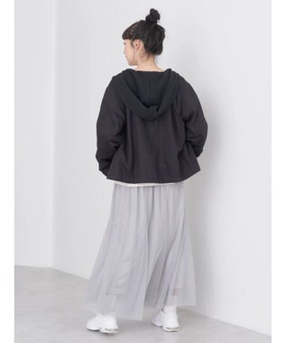 earth music&ecology パーカー付きミリタリーブルゾン Black