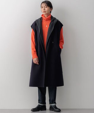 23区 【洗える】カシミヤブレンド フーディ ストール グレー系