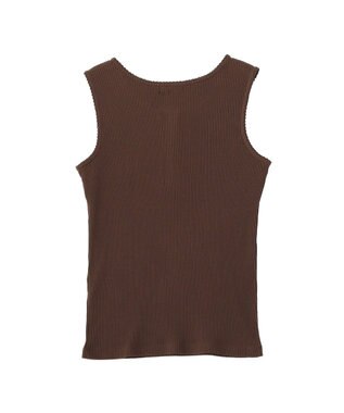 earth music&ecology 【綿100％】ピコミシンヘンリーネックタンクトップ Brown