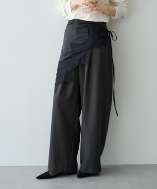 YECCA VECCA 【2点SET】レイヤードストレートパンツ Charcoal Gray