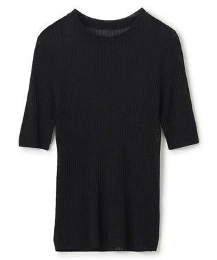 uncrave ラスターシアーニット ワイドリブトップス ブラック