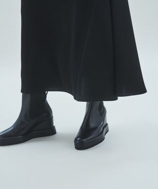 GRACE CONTINENTAL サテンミリタリーロングスカート ブラック