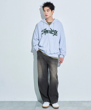 WEGO ワッペンロゴジップパーカー アッシュグレー