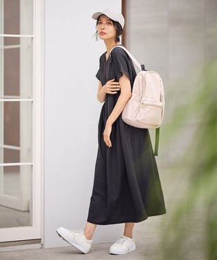 ANY 【洗濯機可/ストレッチ】ナチュラルワッシャーワンピース チャコール