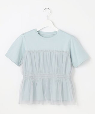 Feroux チュールコンビカットソー スカイブルー系