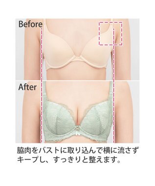 BRADELIS New York 【BRADELIS New York / 育乳ブラ・STEP2 寄せる】　ナオミステップ2ブラ22A1 ライトグリーン