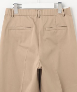 自由区 L 【接触冷感/洗える】サテンストレッチ ワイドパンツ ベージュ系