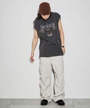 WEGO 【ユニセックス着用アイテム/手洗い可】ピグメントグラフィックノースリーブ 柄1