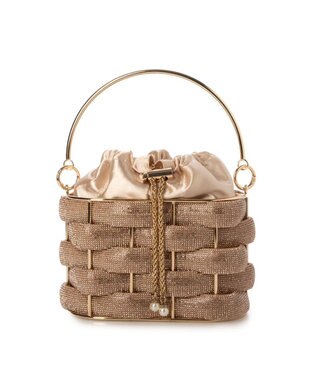 UNBILLION カシュカシュ cachecache / メタリックメッシュオーバルバッグ ゴールド