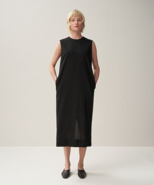ATON HIGH TWIST WOOL | スリーブレスドレス BLACK
