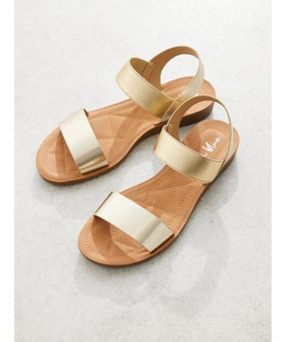 Green Parks ・ｒｉｃｈ　ｂｌｕｅ　ゴムストラップサンダル Gold