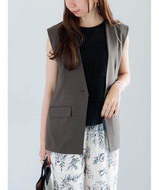 Te chichi 麻調Yカラージレ チャコールグレー