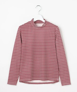 23区GOLF 【WOMEN】モノグラムプリントモックネック ワイン系5