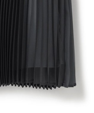 ICB 【洗える】LooseWeave ドッキングプリーツスカート チャコール系