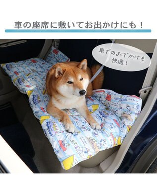 PET PARADISE スヌーピー クール ロールマット (120×60cm) 紺（ネイビー・インディゴ）