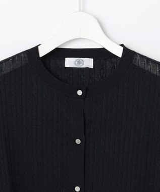 J.PRESS LADIES Vis/Peスパーク クルーネック カーディガン ネイビー系