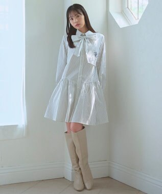 Feroux 【2WAY】リボンタイシャツ ワンピース ホワイト系1