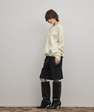 GRACE CONTINENTAL スウェットライクニットトップ ホワイト