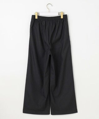 ANY SIS 【洗える】ラメキライージードロスト パンツ ブラックストライプ