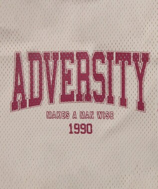 WEGO ロゴプリントメッシュタンク ホワイトアイボリー