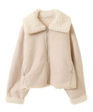 earth music&ecology リバーシブルフェイクムートンショートブルゾン アイボリー