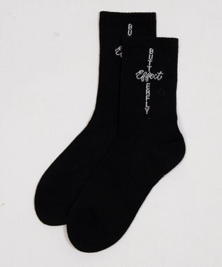 WEGO クロスロゴデザインソックス ブラック