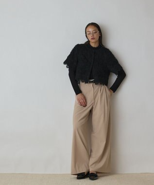 GRACE CONTINENTAL フラワー刺繍ニットカーディガン ブラック