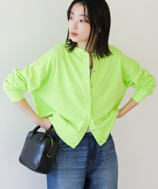 AMERICAN HOLIC ネオンカラーピグメント裏毛カーディガン Yellow