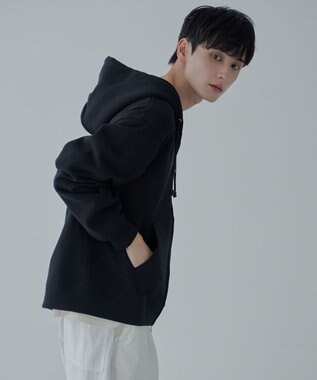 WEGO 【ユニセックス着用ITEM/SMLサイズ展開】リラックスフィットダブルZIPパーカー ブラック