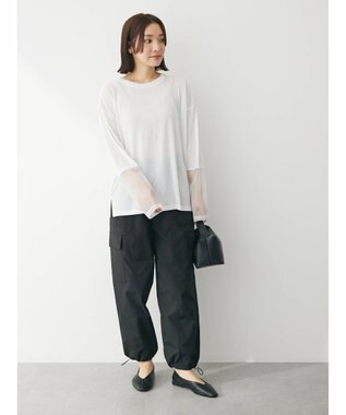 Green Parks 袖チュールドッキングプルオーバー Off White