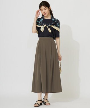 ANY SIS フラワー スカーフ ネイビーベース