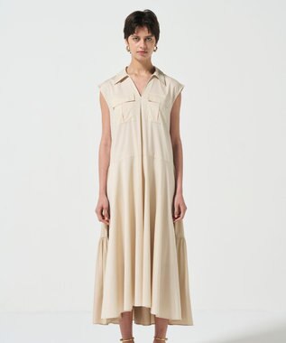 GRACE CONTINENTAL ティアードコンビシャツワンピース ベージュ