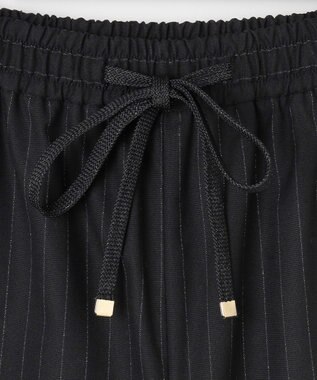 ANY SIS 【洗える】ラメキライージードロスト パンツ ブラックストライプ