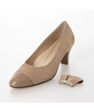 Riz raffinee <Riz raffinee>【3E】２WAYデザインパンプス ライトベージュメタリック