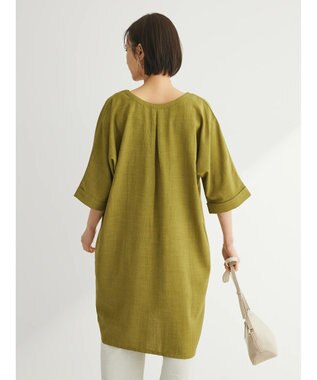 Green Parks 前後２ｗａｙミディ丈タックワンピース Green