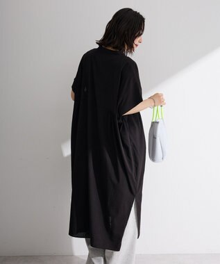 Green Parks 半袖シアースキッパーシャツワンピース Black