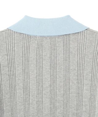 AMERICAN HOLIC 襟配色ニットポロ Light Gray