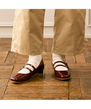 ing <ing>ダブルベルトメリージェーンパンプス