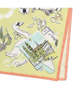 UNBILLION カシュネ cache nez / 横浜アーカイブツイルスカーフ「スイス」 ライトイエロー