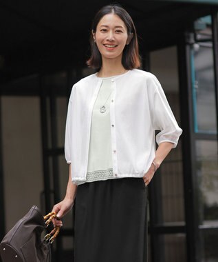 J.PRESS LADIES S 【冷房対策に】シアードライトリコット クルーネック カーディガン