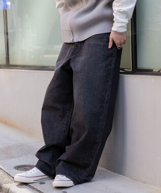 WEGO 【ユニセックス着用ITEM/】スーパーバギージーンズ ブラックその他