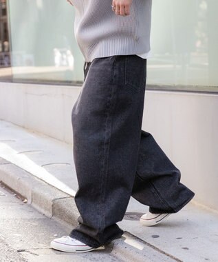 WEGO 【ユニセックス着用ITEM/】スーパーバギージーンズ ブラックその他