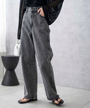 WEGO 【新色追加/美脚/XS～Lサイズ展開】ストレートデニムパンツ ブラックその他