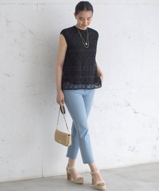 組曲 S ミッドデニム パンツ ブリーチインディゴ系