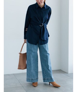 Te chichi ワイドデニムパンツ サックスブルー