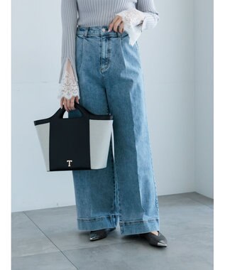 Te chichi ワイドデニムパンツ サックスブルー