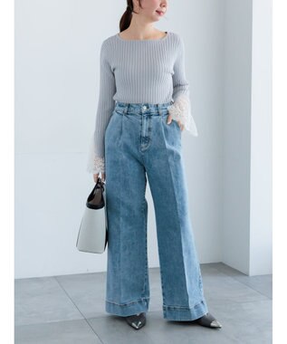 Te chichi ワイドデニムパンツ サックスブルー