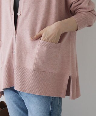 AMERICAN HOLIC 【WEB限定】バイパチVネックルーズカーディガン Pink